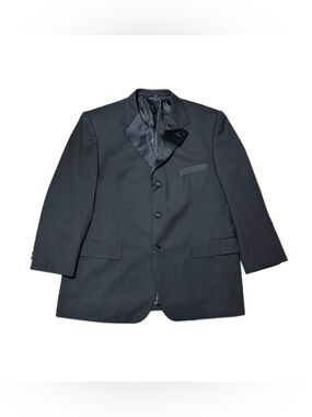 Fellini Uomo Black Tuxedo Jacket Blazer Classic Formal Size 44S